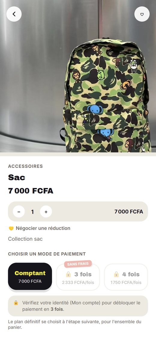 Fiche article City Plus avec paiement en 3 ou 4 fois